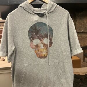 Hoodie No Boundaries Heather Gray Knit Top 38-40 great shape